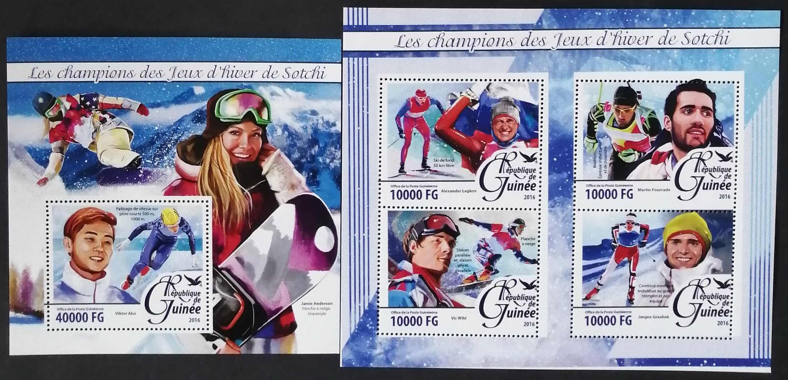 Guinea 2016 Mi.11766-9+Bl.2649 32€ Zimní Olympijské hry Soči
