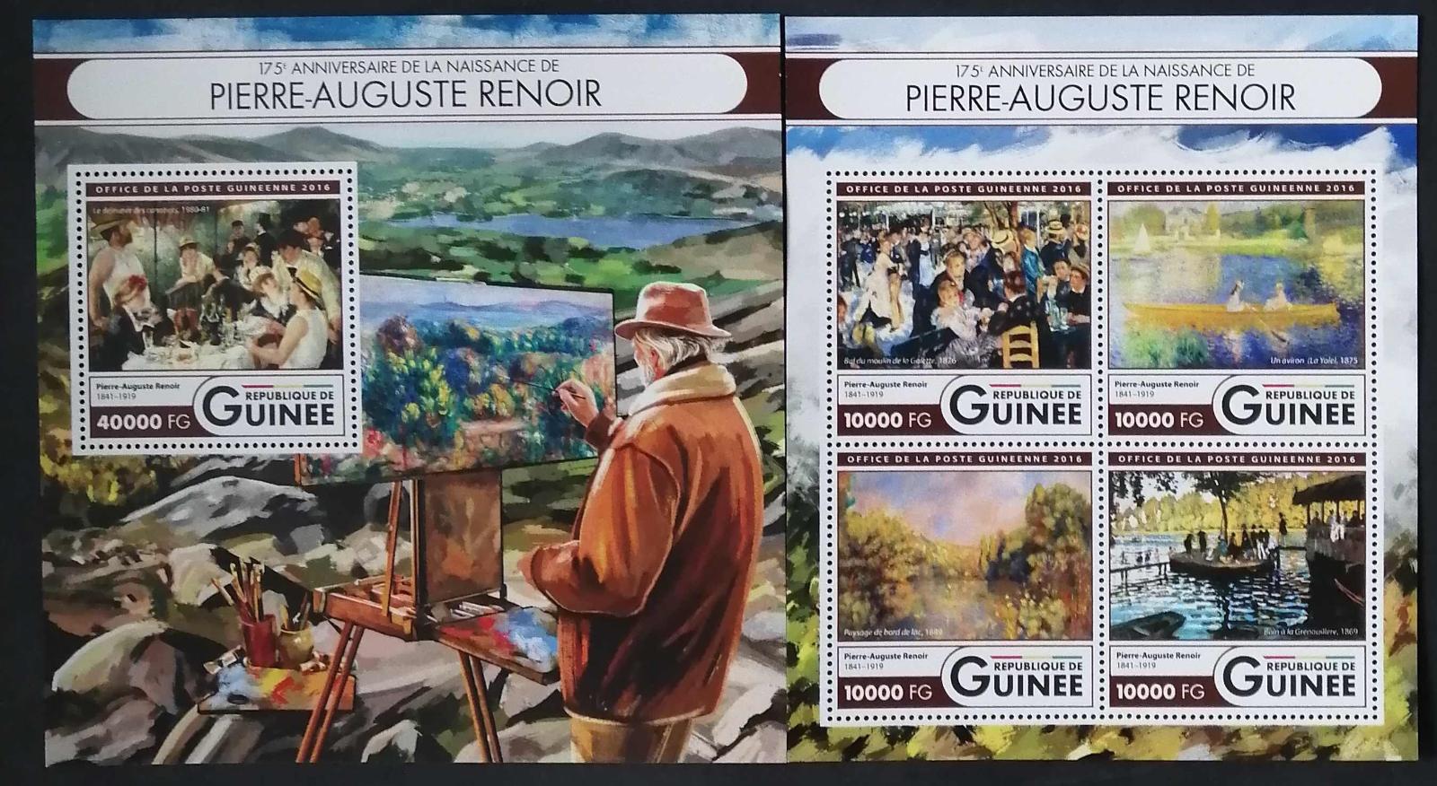 Guinea 2016 Mi.11981-4+Bl.2692 32€ 175 smrti malíře Renoira, umění