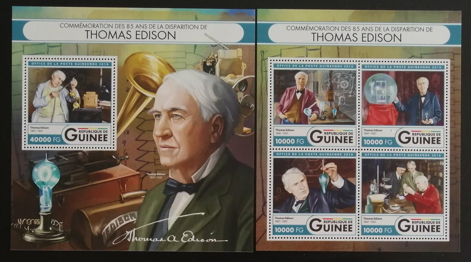 Guinea 2016 Mi.12001-4+Bl.2696 32€ - 85 let smrti Edisona, osobnosti