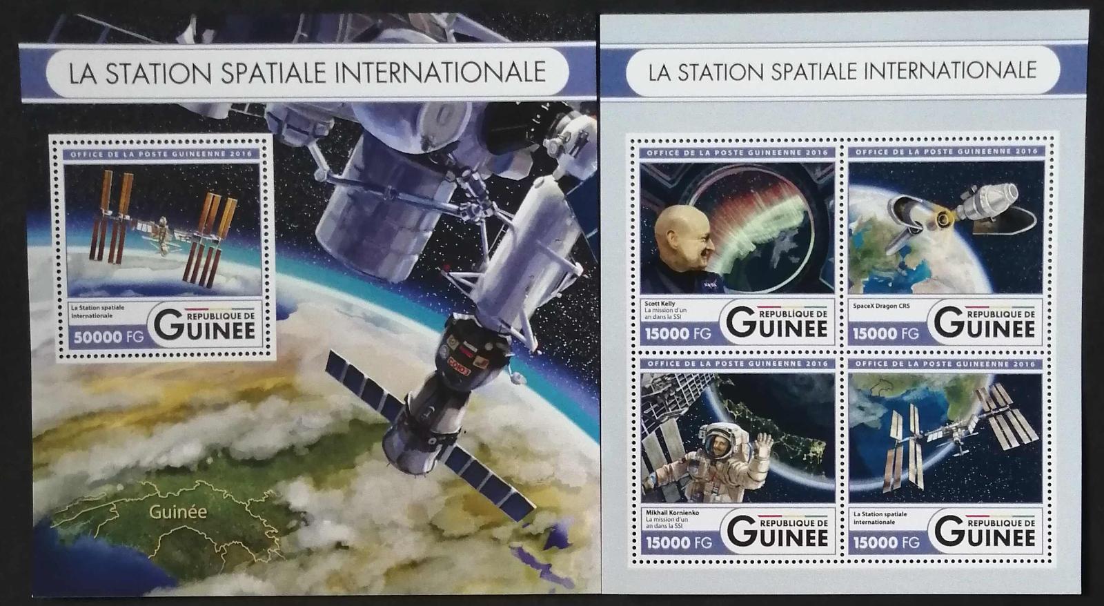 Guinea 2016 Mi.12106-9+Bl.2717 44€ Mezinárodní vesmírná stanice, ISS