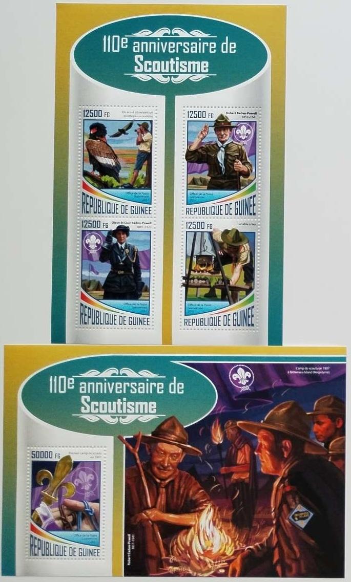 Guinea 2017 40€ 110 let světového skautingu, sir Baden Powell