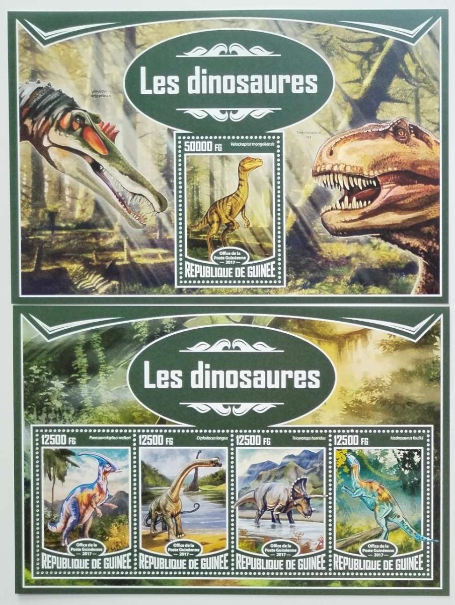 Guinea 2017 40€ Dinosauři a pravěcí ještěři, Fauna pravěku