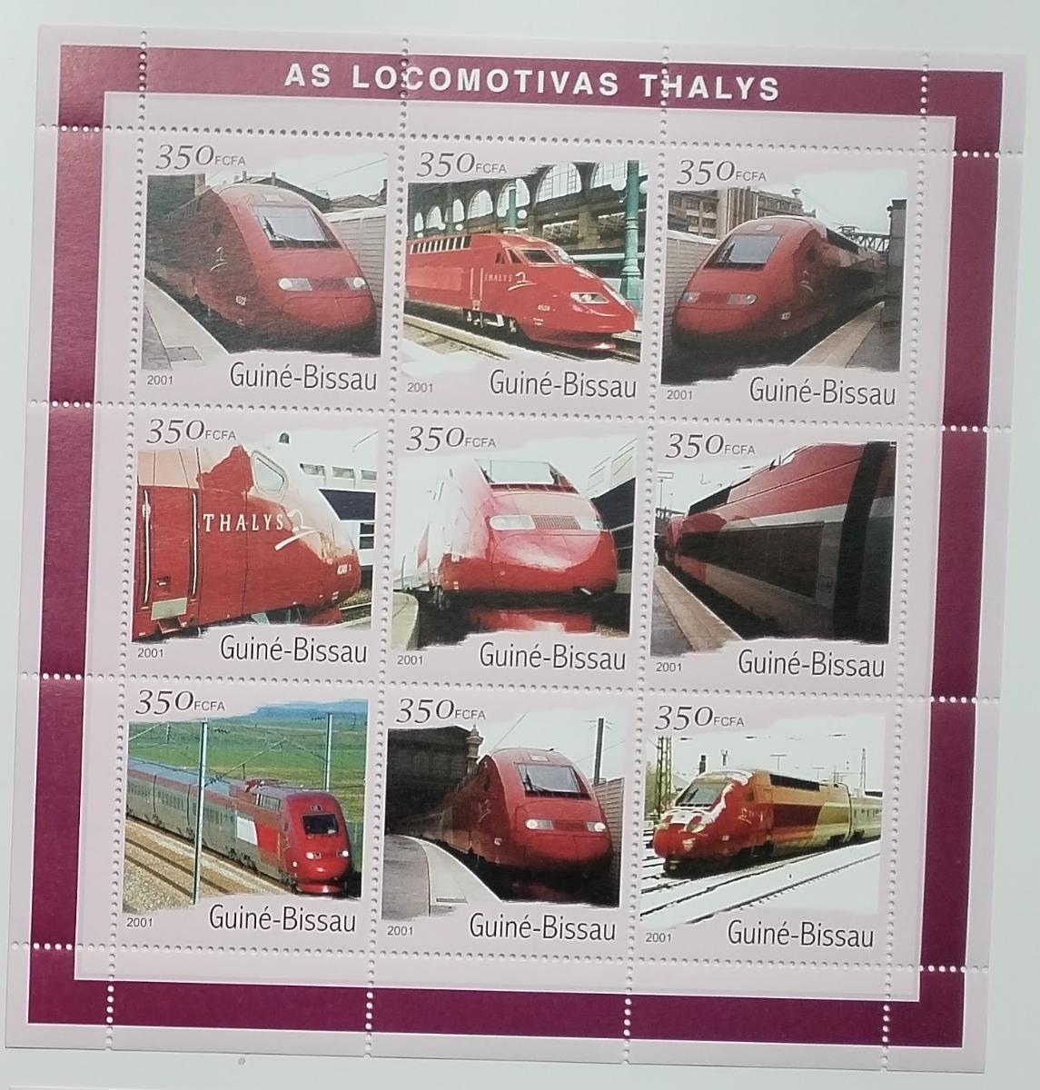 Guinea Bissau 2001 13€ Moderní vlaky a lokomotivy Thalys