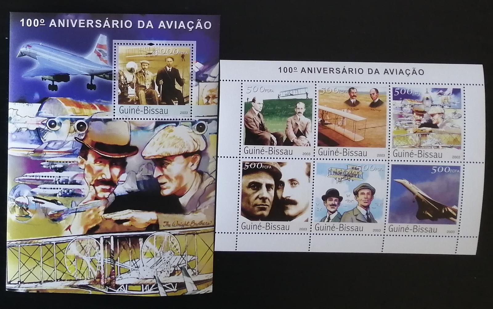 Guinea Bissau 2003 Mi.2524-7+Bl.435 28€ Století letadla bratří Wrightů