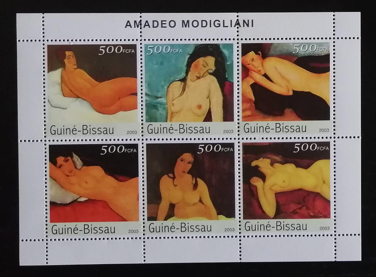 Guinea-Bissau 2003 Mi.2561-6 13€ - malíř Modigliani, umění a obrazy