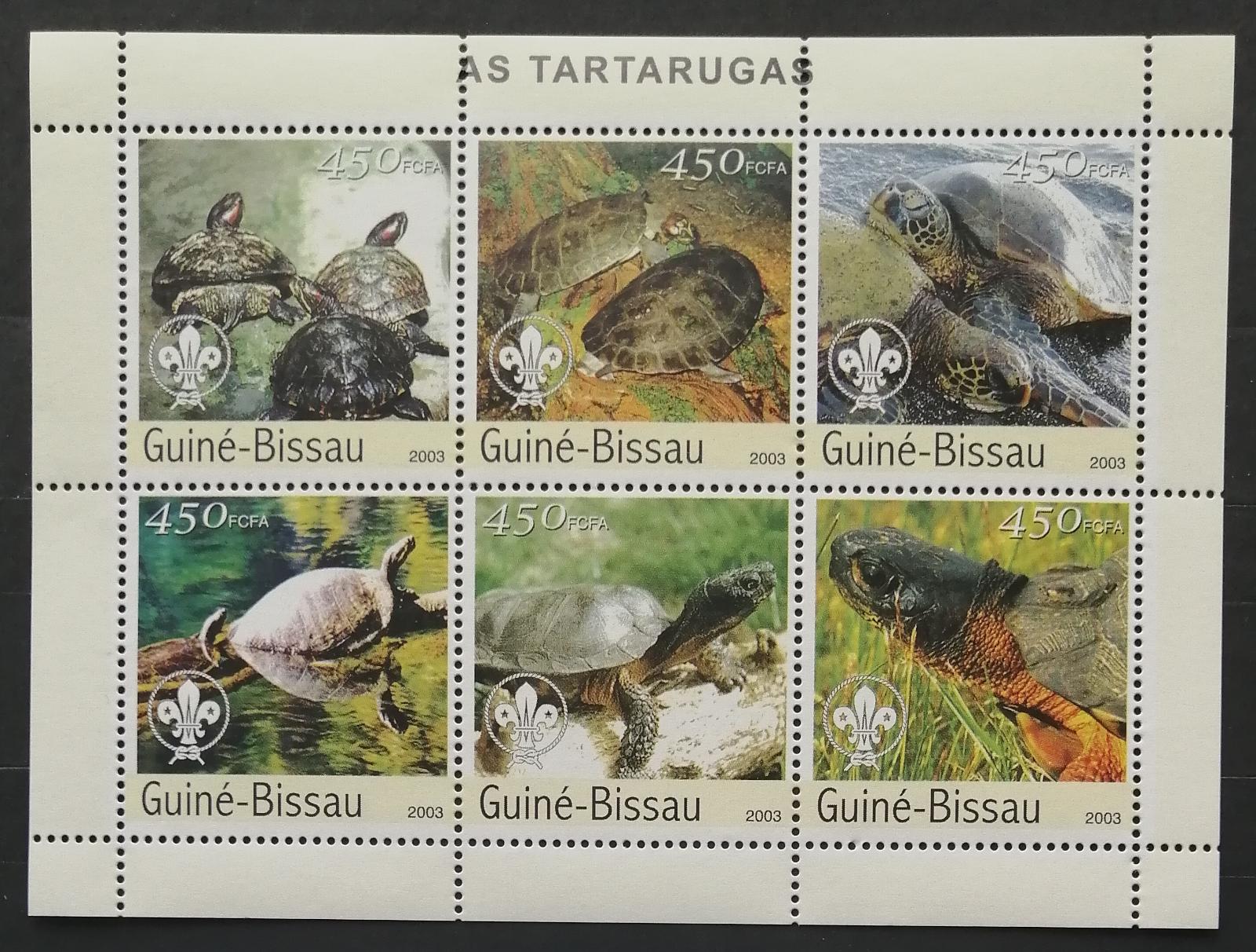 Guinea-Bissau 2003 Mi.2578-3 11€ Želvy Afriky a skautská lilie, plazi
