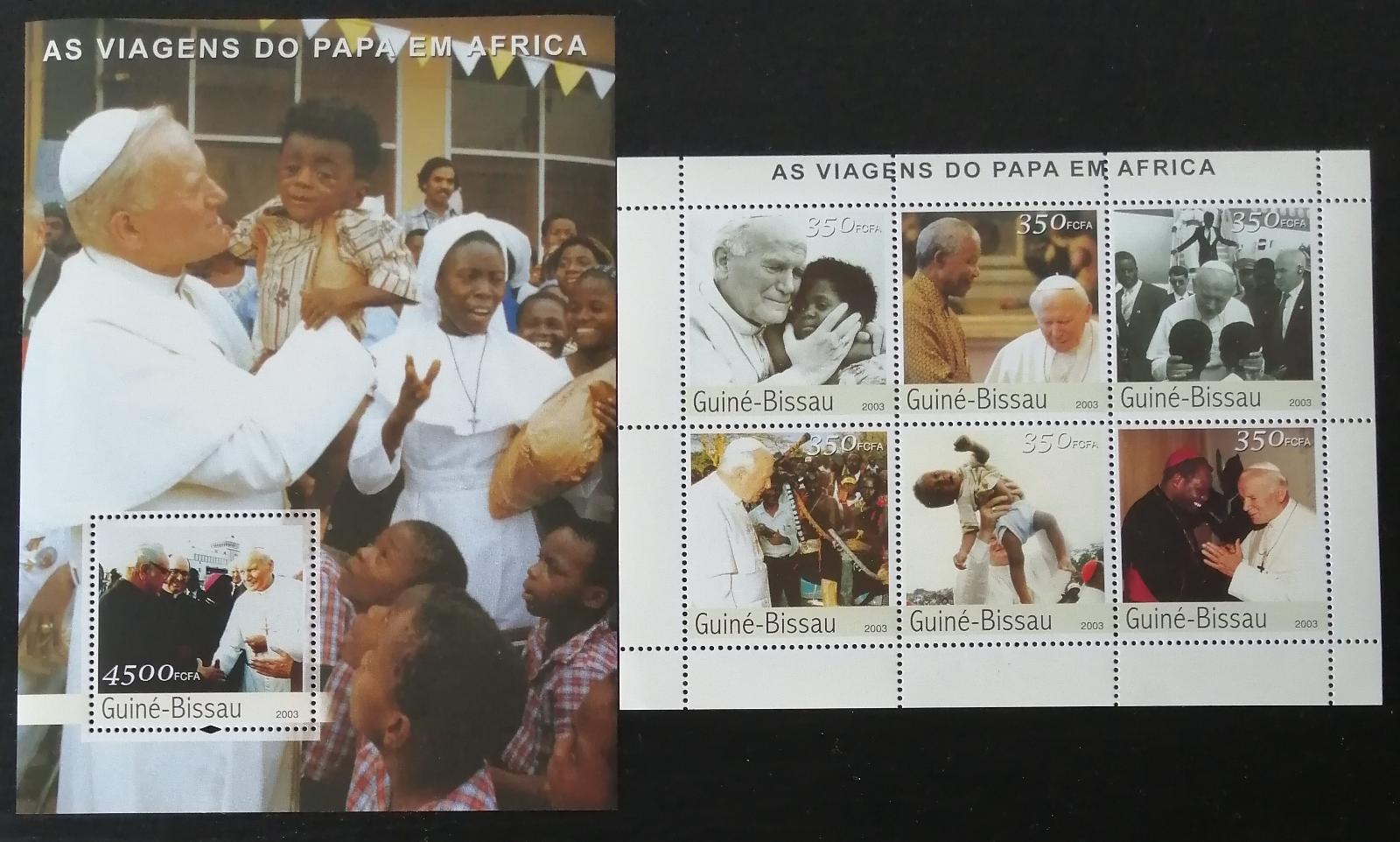 Guinea Bissau 2003 Mi.2614-7+Bl.444 24€ Papež Jan Pavel II. v Africe