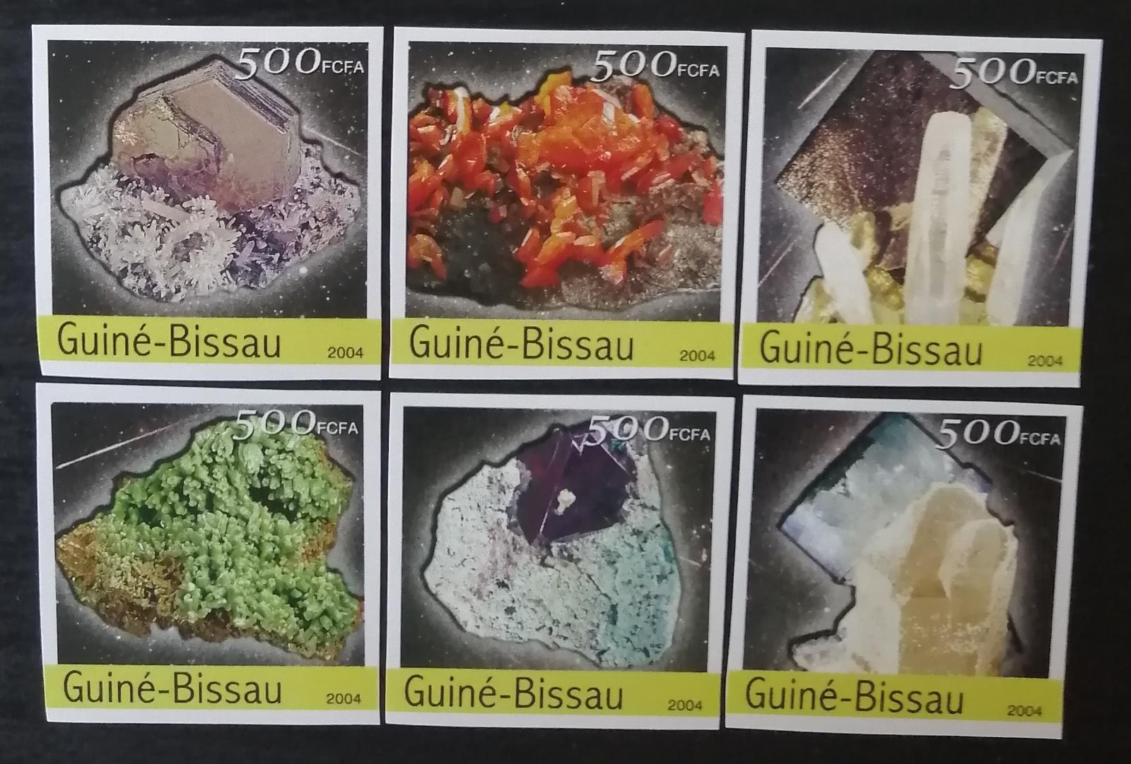 Guinea Bissau 2004 Mi.2804-7 12€ Minerály, horniny a meteority, IMP.