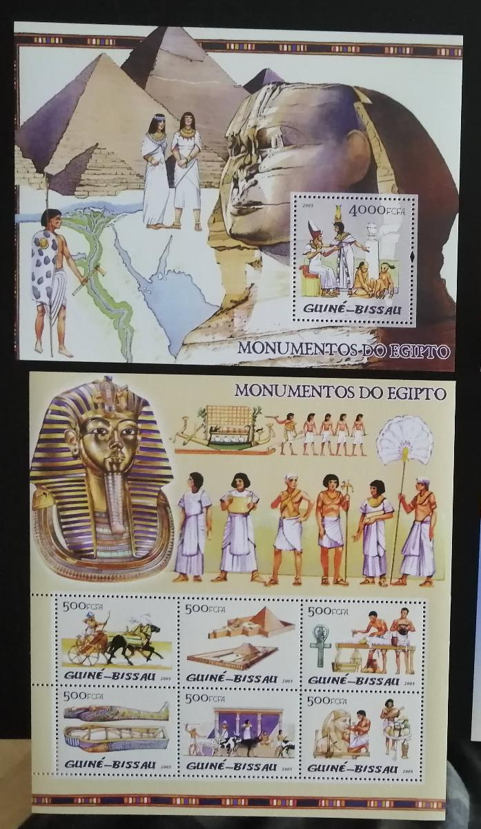 Guinea-Bissau 2005 Mi.3114-9+Bl.519 28€ - Starověký Egypt, historie