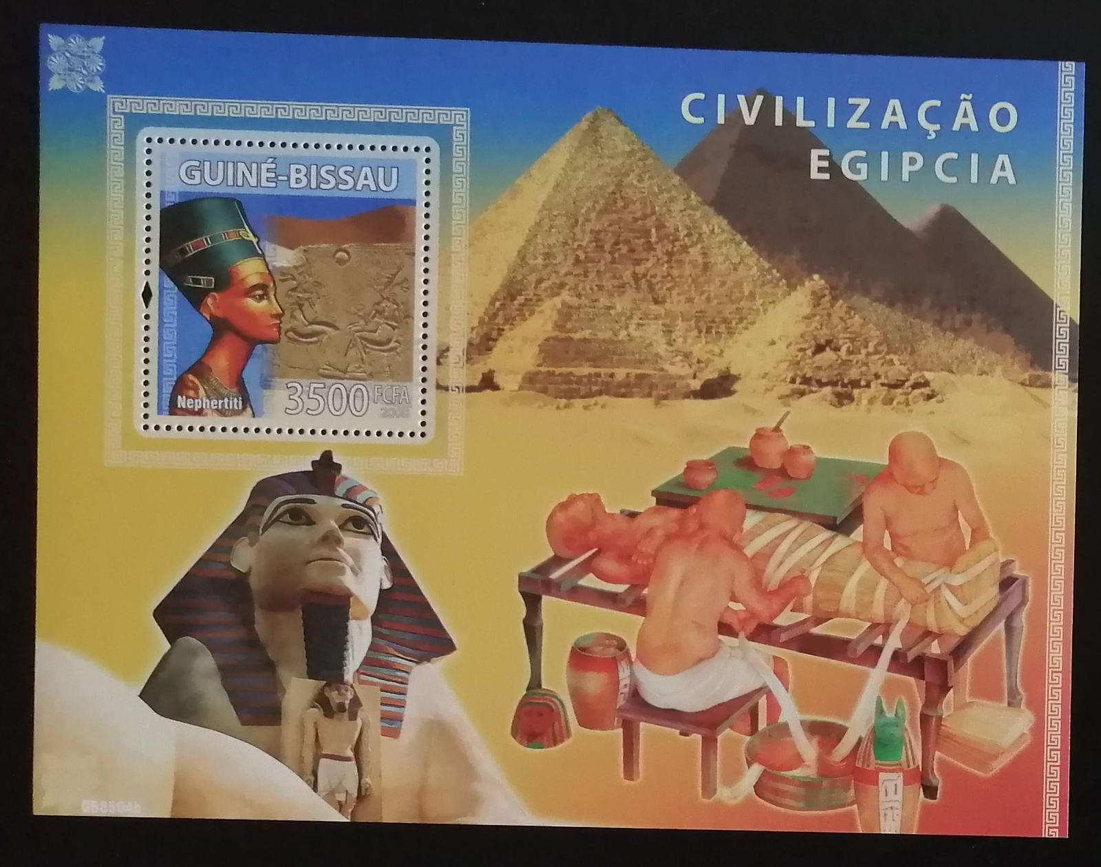 Guinea-Bissau 2008 Bl.673 14€ - Egyptská historie, starověk a pyramidy