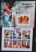 Guinea Bissau 2010 Mi.4551-5+Bl.740 21€ Marilyn Monroe a její život