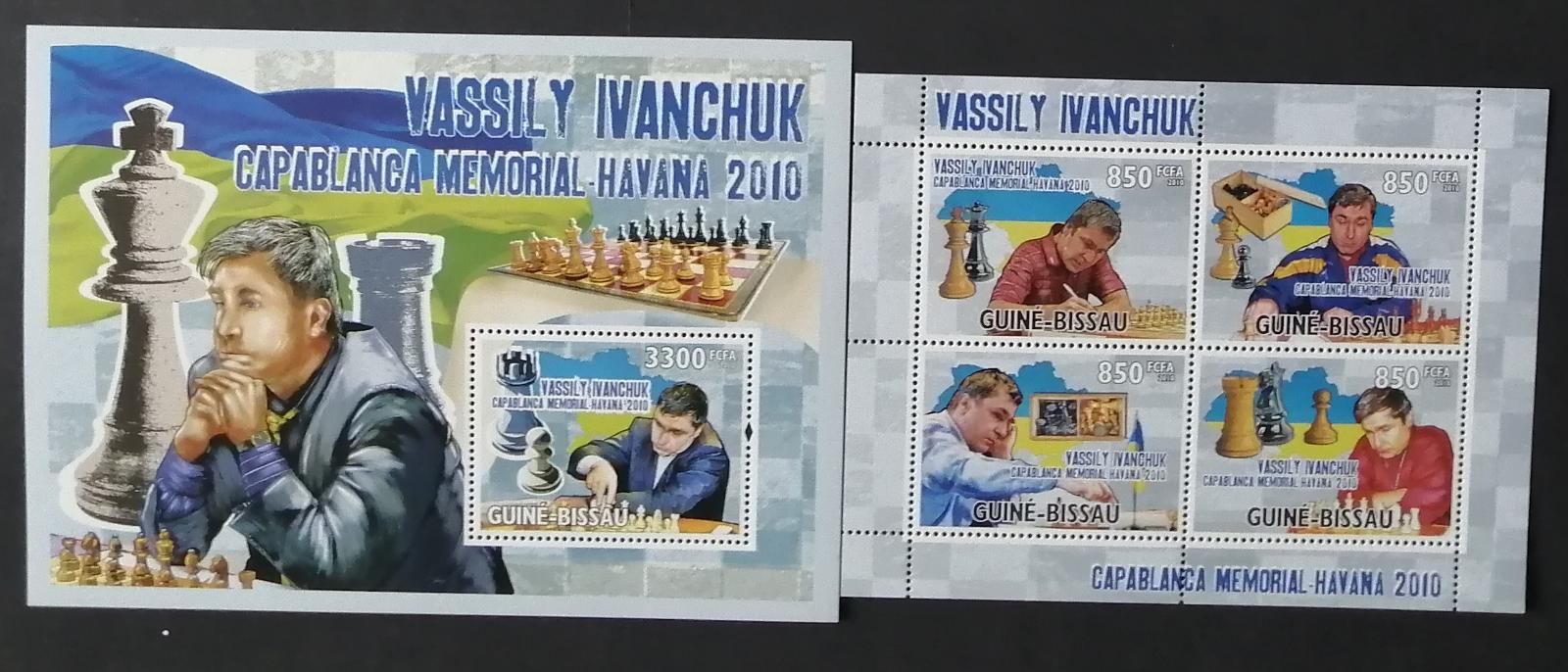 Guinea Bissau 2010 Mi.4905-8+Bl.823 26€ Vasyl Ivančuk v Casablance