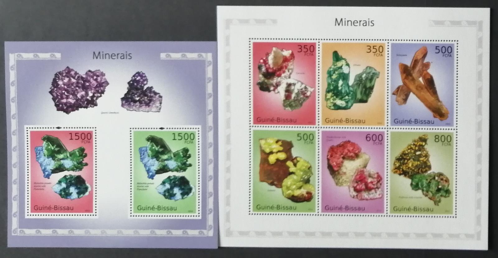 Guinea-Bissau 2010 Mi.4985-0+Bl.862 24€ Minerály, Adamín, Vltavín