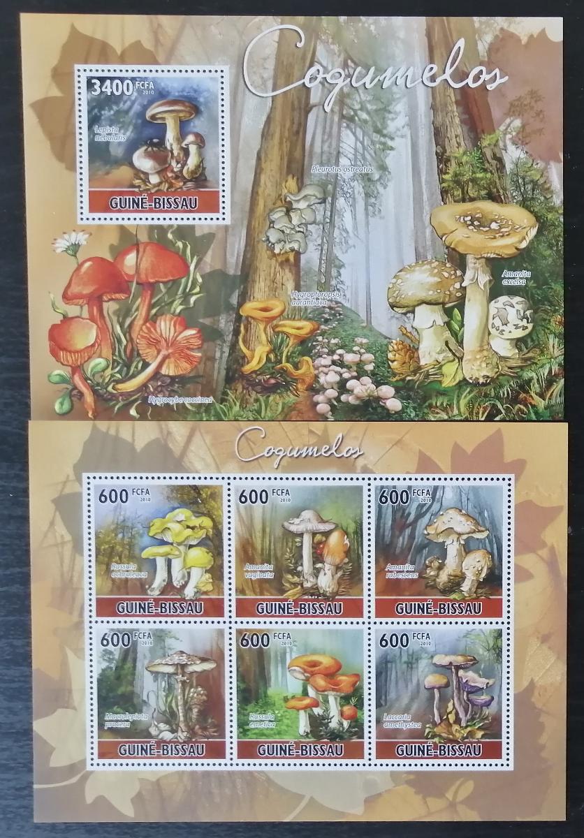Guinea Bissau 2010 Mi.5159-4+Bl.885 28€ Houby a flora, mykologie