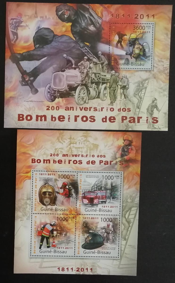 Guinea-Bissau 2011 Mi.5697-0+Bl.981 28€ - Hasiči v nasazení, požáry