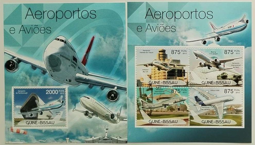 Guinea Bissau 2012 22€ Světová letiště a letadla, Doprava