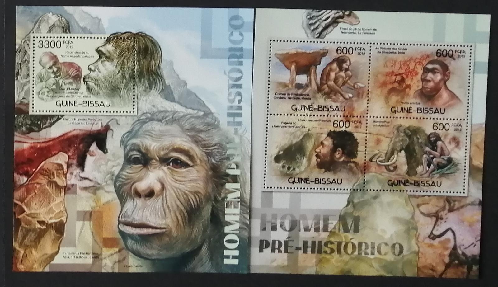 Guinea Bissau 2012 Mi.5977-0+Bl.1058 23€ Pravěcí lidé a umění, pravěk