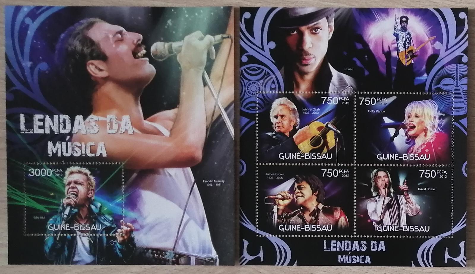 Guinea-Bissau 2012 Mi.6126-9+Bl.1087 24€ Hudebníci 20. století, Bowie