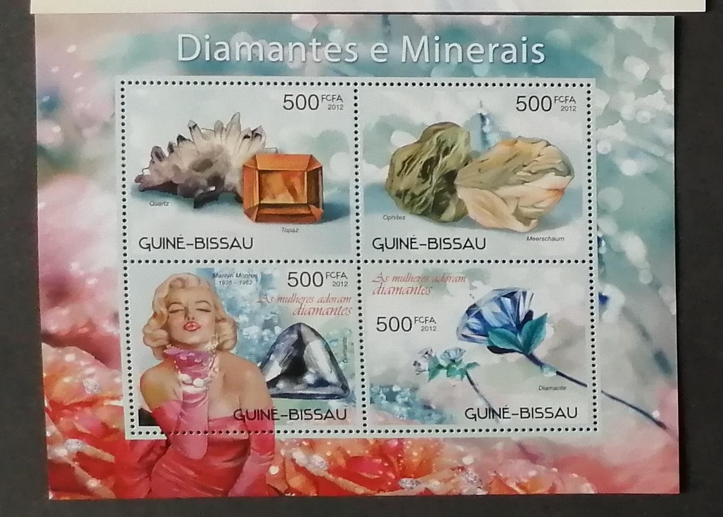 Guinea-Bissau 2012 Mi.6155-8 8€ Komplet, Diamanty a Monroe