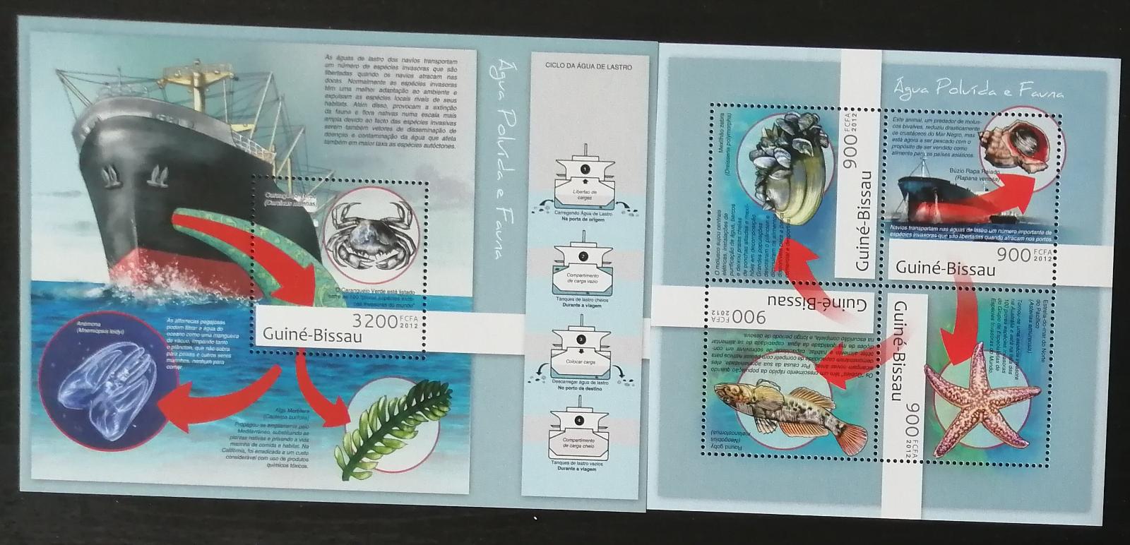 Guinea Bissau 2012 Mi.6317-0+Bl.1110 27€ Rybářské lodě a mořská fauna