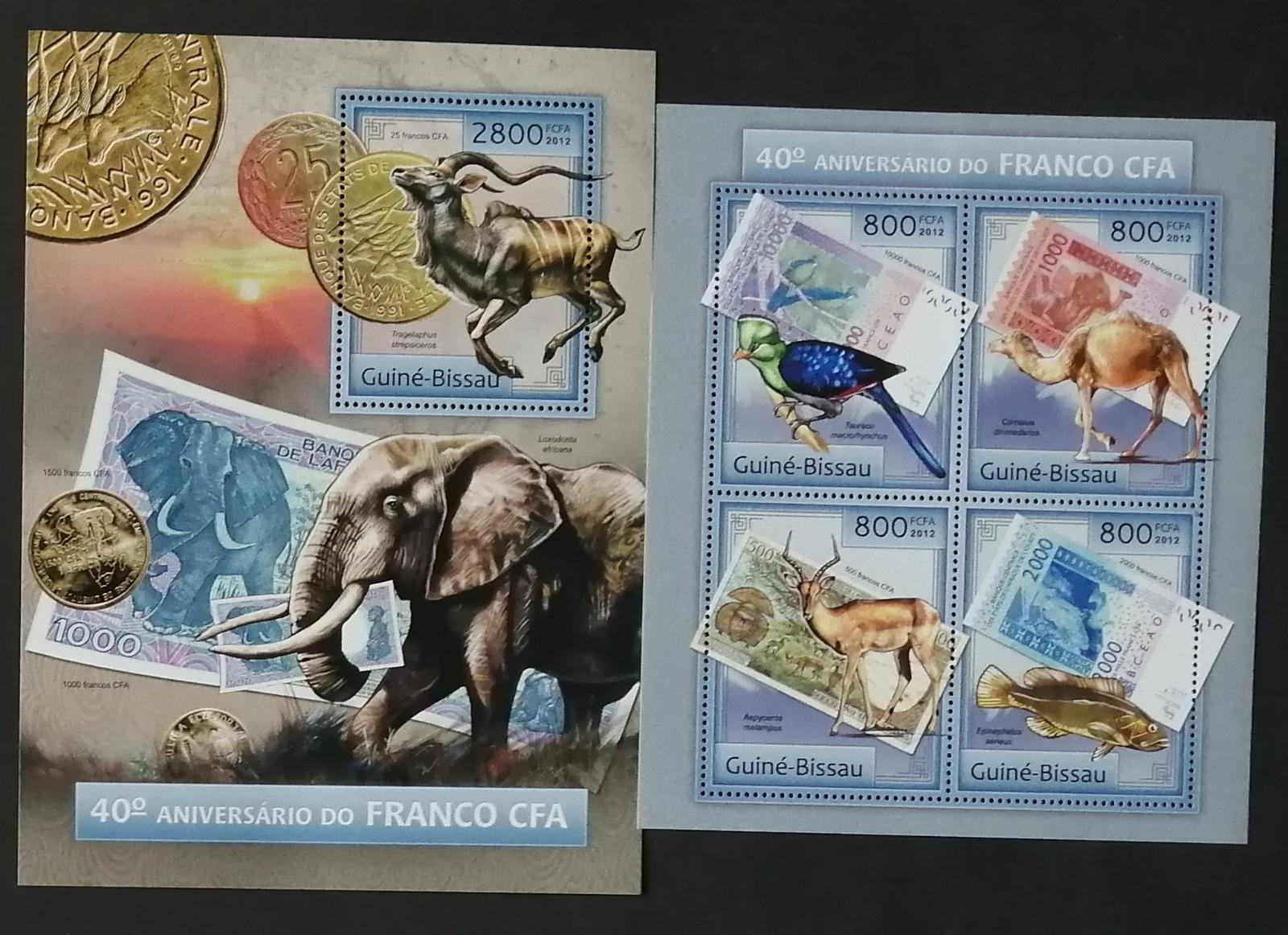 Guinea-Bissau 2012 Mi.6357-0+Bl.1113 24€ 50 let národní měny, fauna