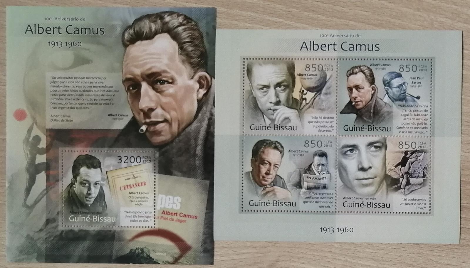 Guinea-Bissau 2013 Mi.6467-0+Bl.1135 26€ 100 let Alberta Camus filosof