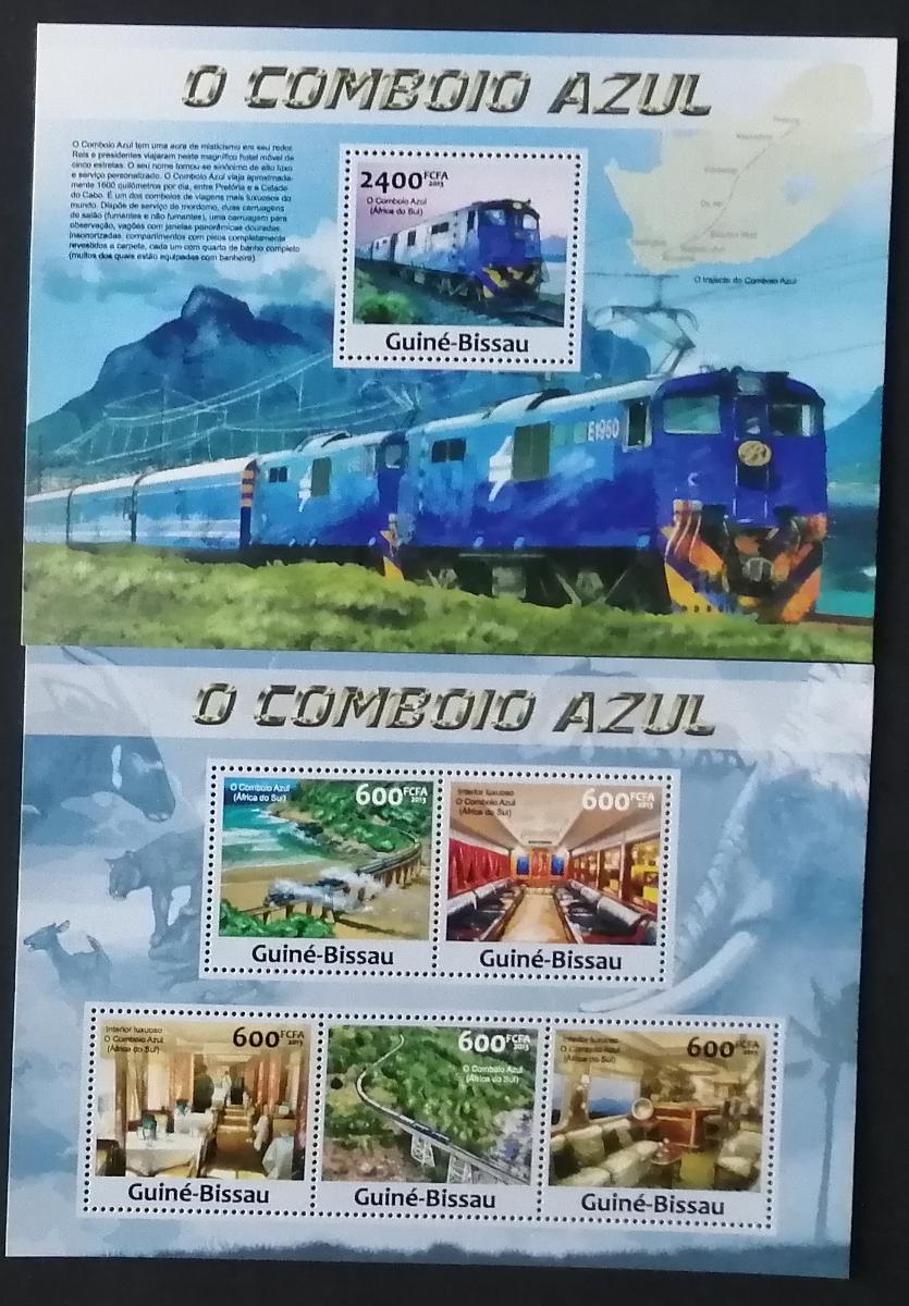 Guinea-Bissau 2013 Mi.6554-8+Bl.1148 22€ Vlaky Jižní Afriky, Interiéry