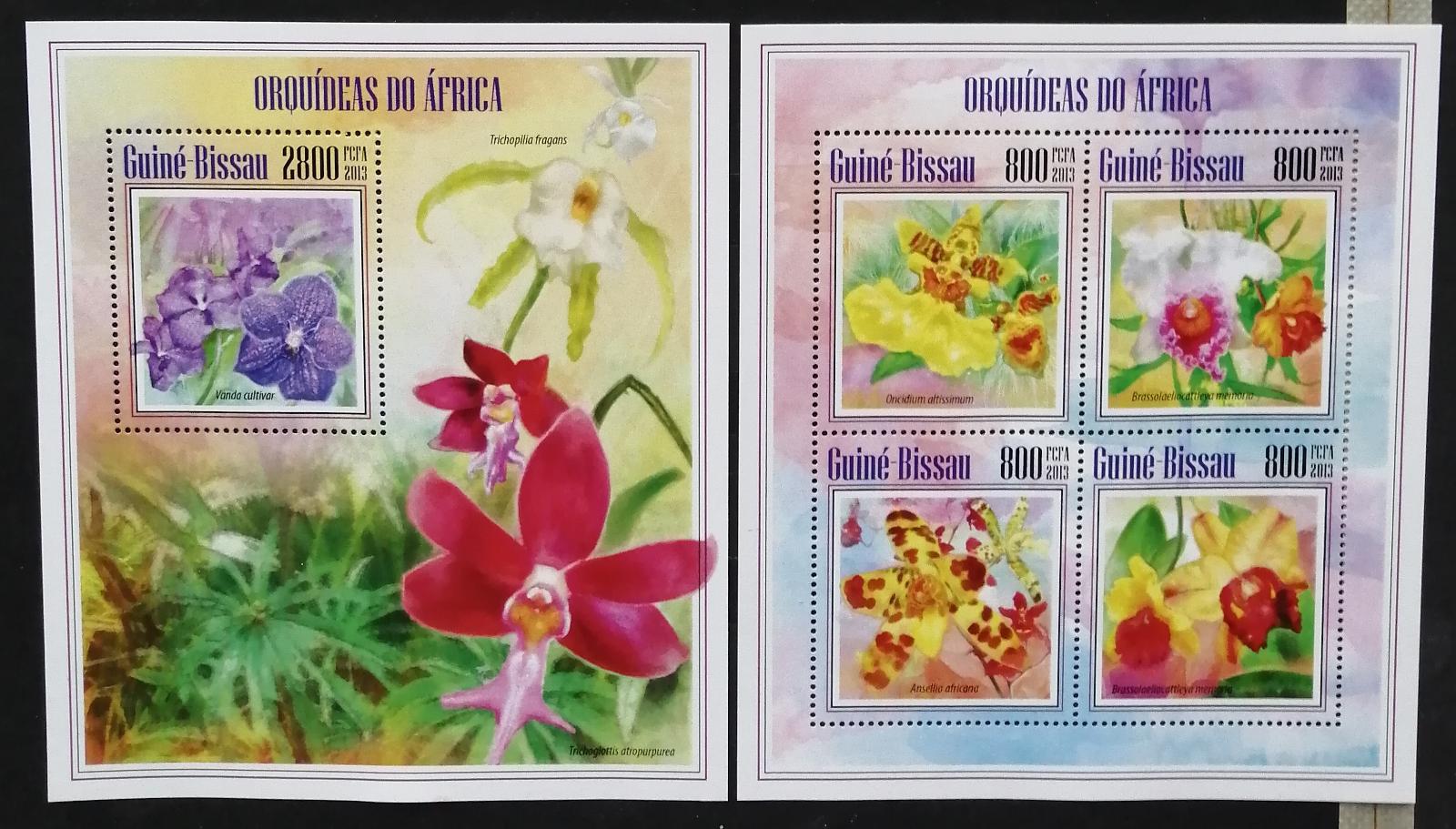 Guinea-Bissau 2013 Mi.6976-9+Bl.1222 22€ - Africké orchideje, flora