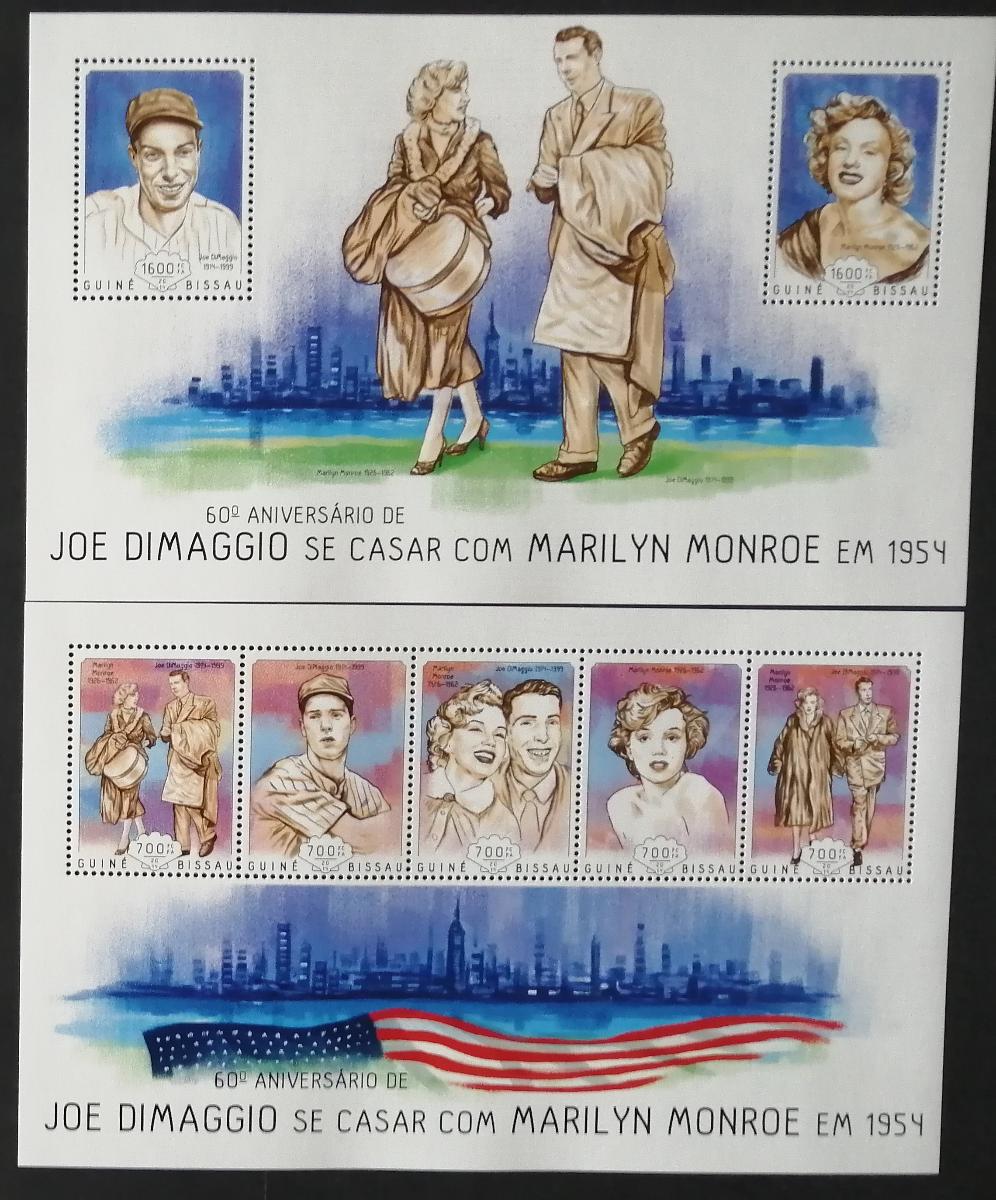 Guinea-Bissau 2014 Mi.7109-3+Bl.1245 26€ 60 let svatby Marilyn Monroe