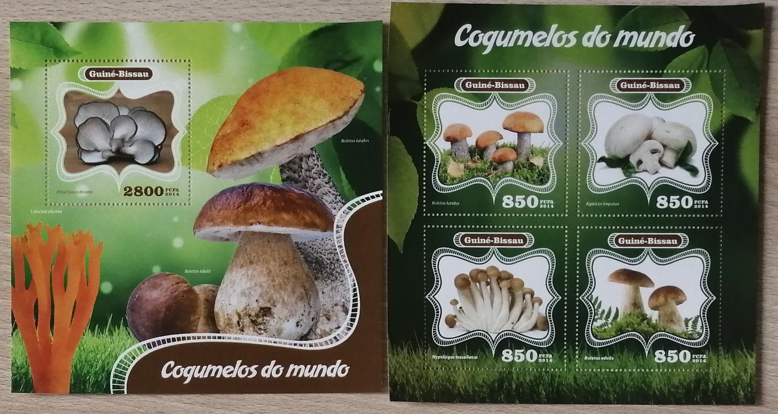Guinea-Bissau 2014 Mi.7251-4+Bl.1269 24€ Houby a mykologie