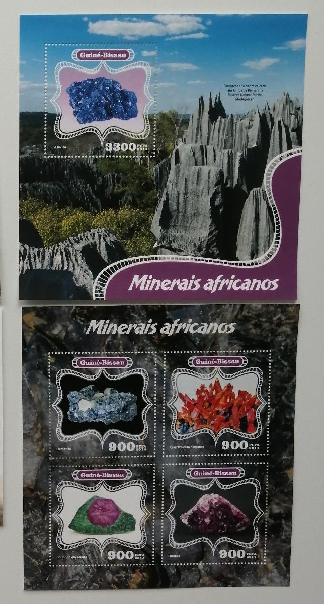 Guinea-Bissau 2014 Mi.7271-4+Bl.1273 27€ - Africké minerály, nerosty