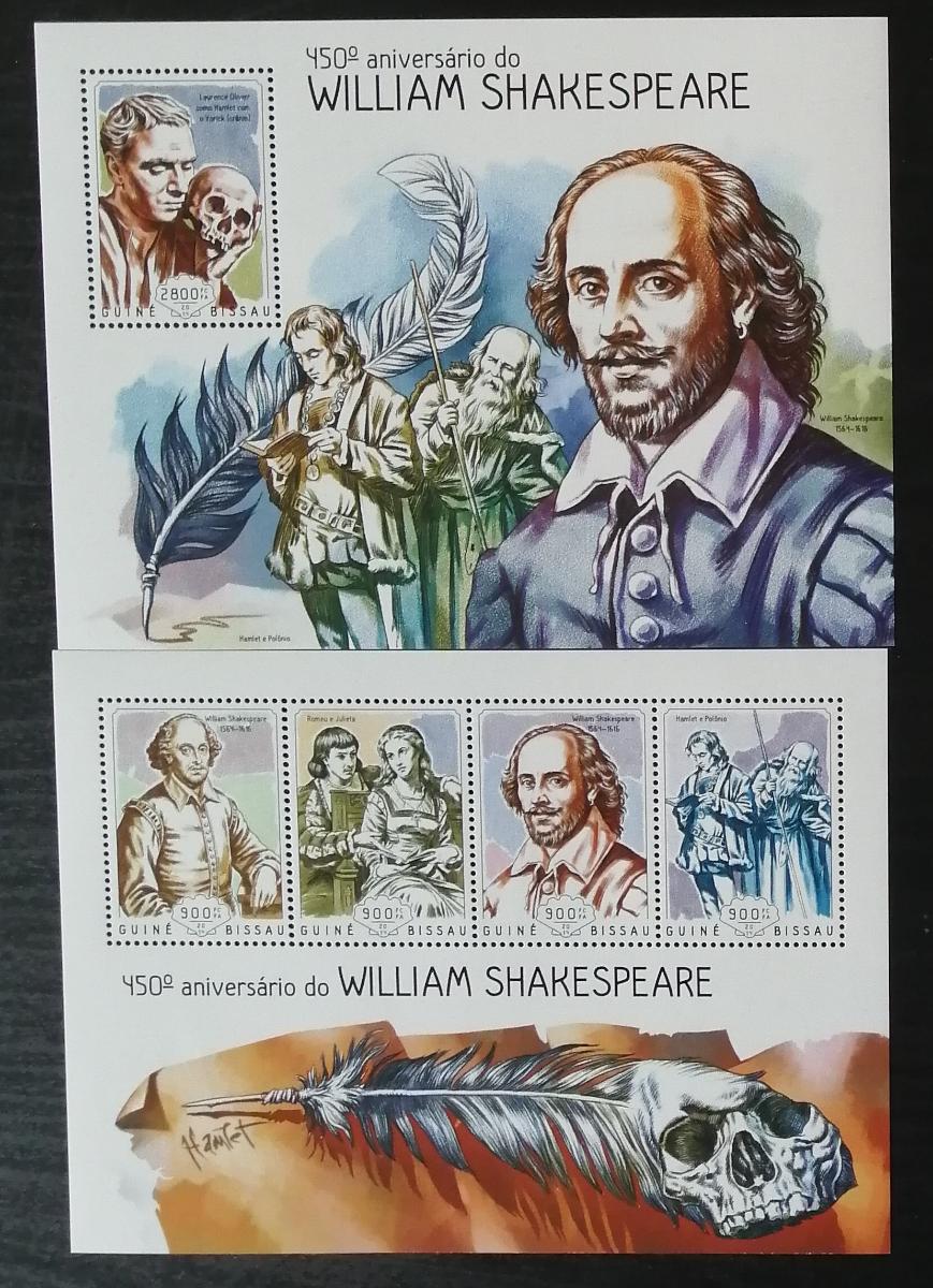 Guinea Bissau 2014 Mi.7311-4+Bl.1281 25€ 450 let W. Shakespeara