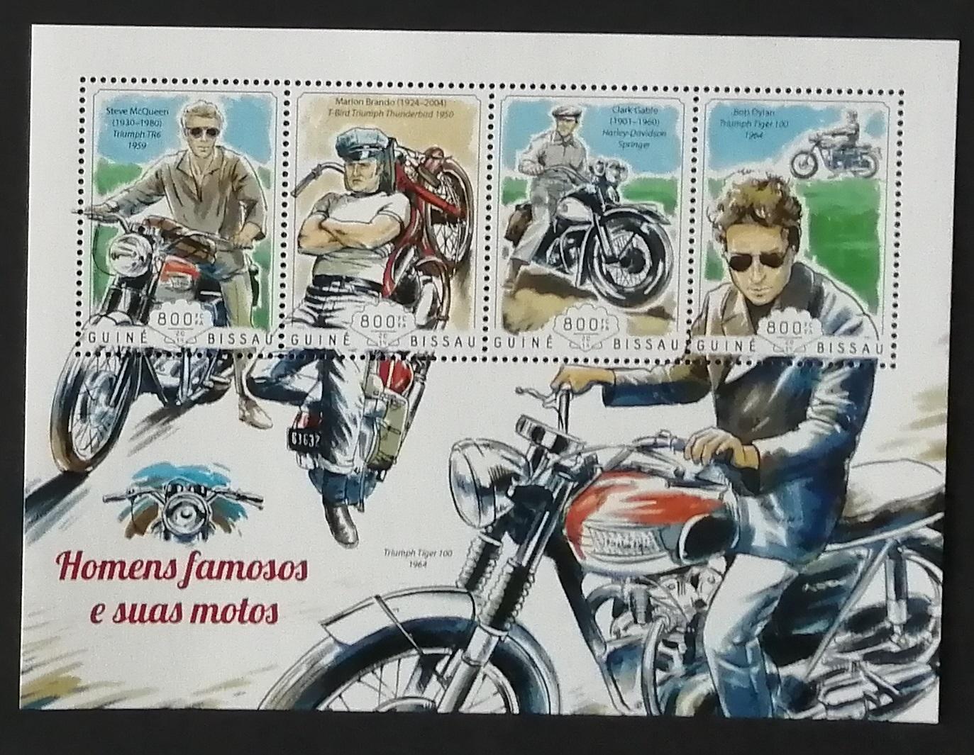 Guinea Bissau 2014 Mi.7387-0 13€ Komplet - Motorky, Bob Dylan, Brando