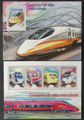 Guinea Bissau 2014 Mi.7432-5+Bl.1299 25€ Moderní vlaky a lokomotivy