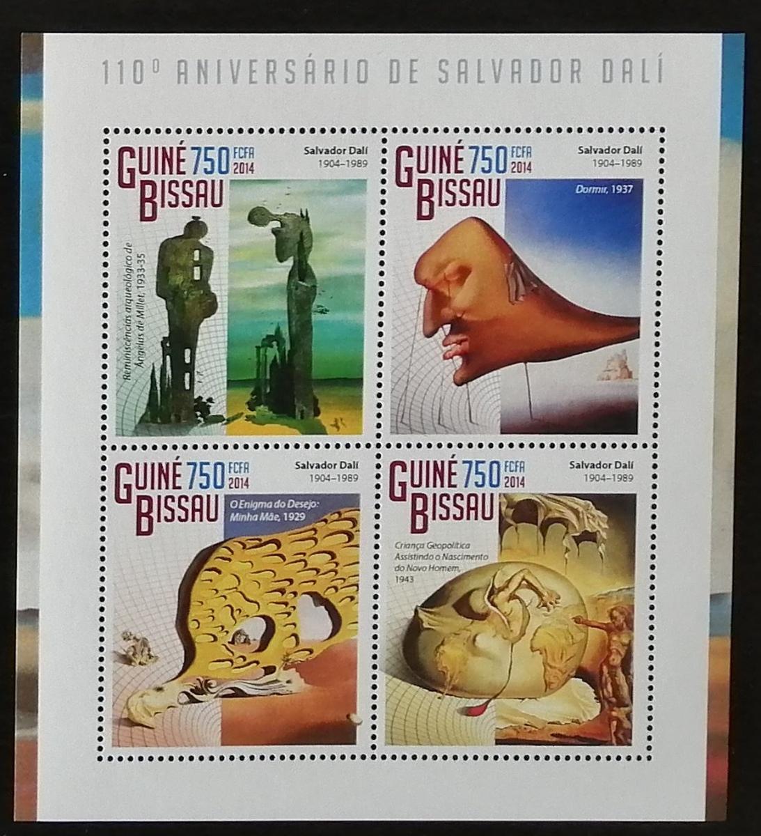 Guinea Bissau 2014 Salvador Dalí a jeho umění, Obrazy
