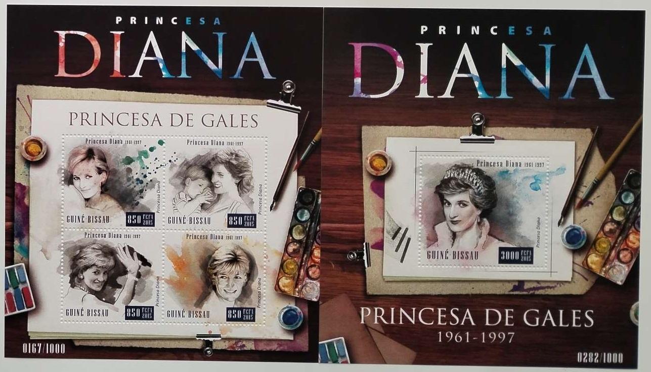 Guinea-Bissau 2015 24€ Princezna Diana v umění, Královská rodina