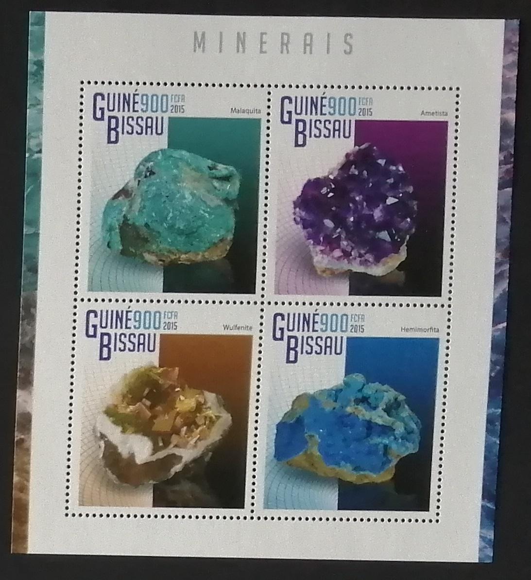 Guinea Bissau 2015 Mi.7557-0 14€ Komplet - Minerály, Malachit Wulfenit