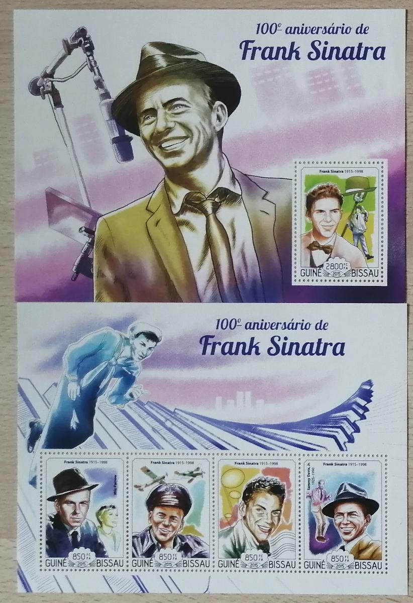 Guinea-Bissau 2015 Mi.7629-2+Bl.1328 26€ 100 let Franka Sinatra zpěvák
