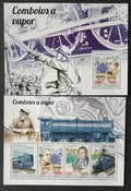 Guinea Bissau 2015 Mi.7725-8+Bl.1344 25€ Parní vlaky a lokomotivy