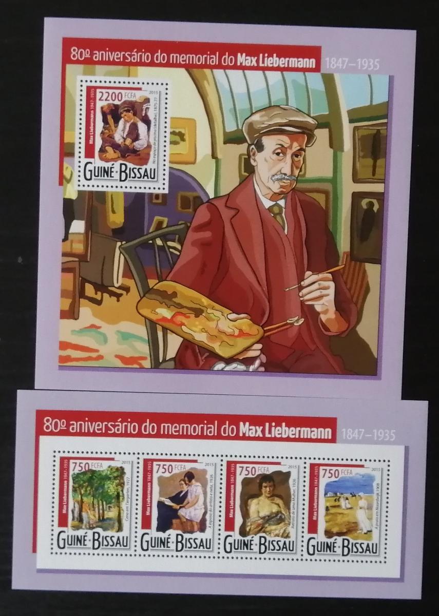 Guinea Bissau 2015 Mi.7843-6+Bl.1366 22€ Malíř Max Liebermann, umění