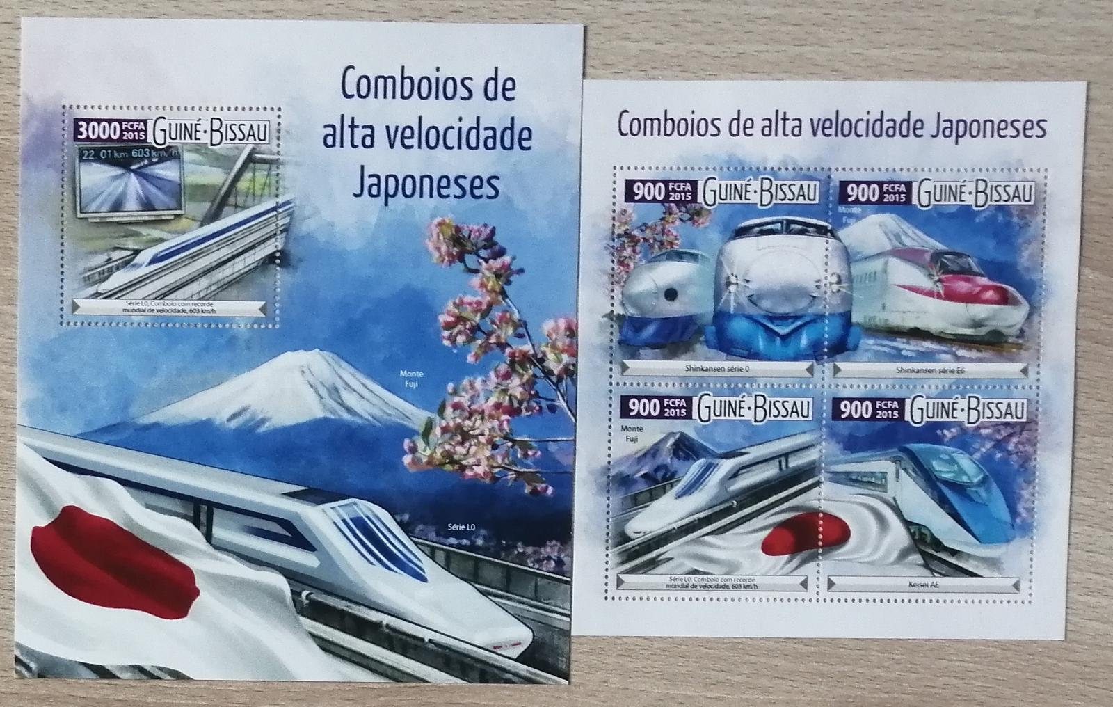 Guinea-Bissau 2015 Mi.8133-6+Bl.1412 26€ Vlaky a lokomotivy Japonska