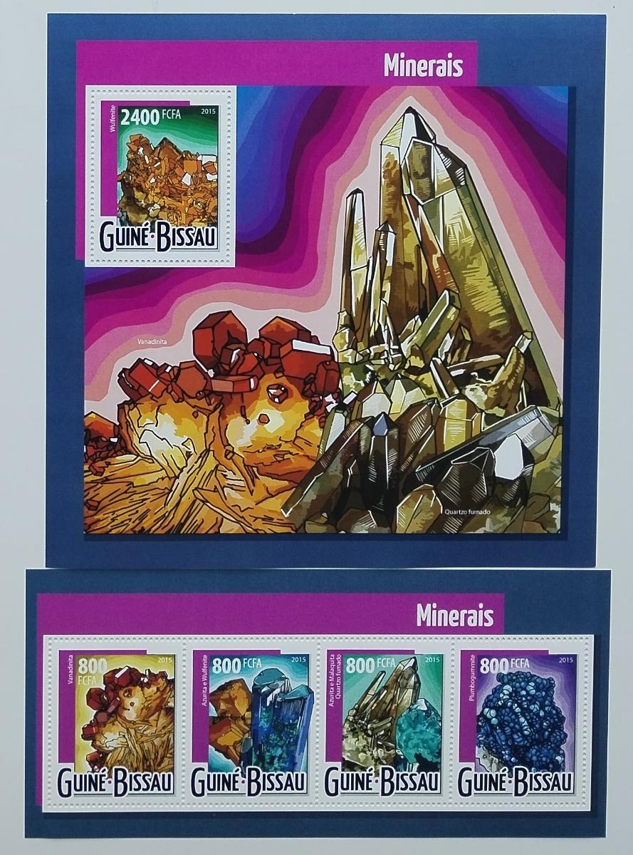 Guinea Bissau 2015 Minerály a nerosty Afriky, Azurit