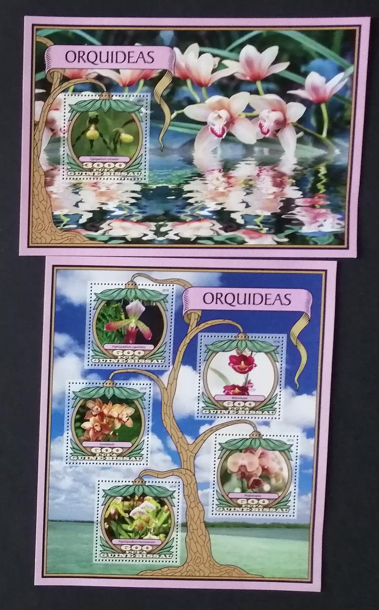 Guinea Bissau 2016 Mi.8859-3+Bl.1532 22€ Orchideje a africká flora