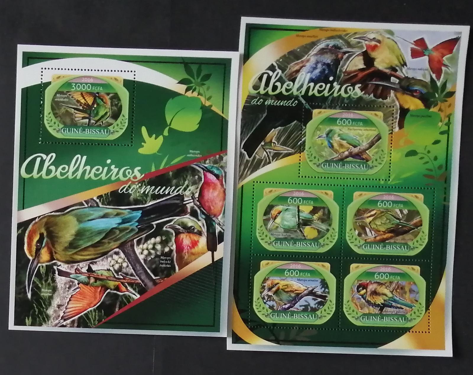 Guinea Bissau 2016 Mi.8913-7+Bl.1541 22€ Tropičtí ptáci, medojedi