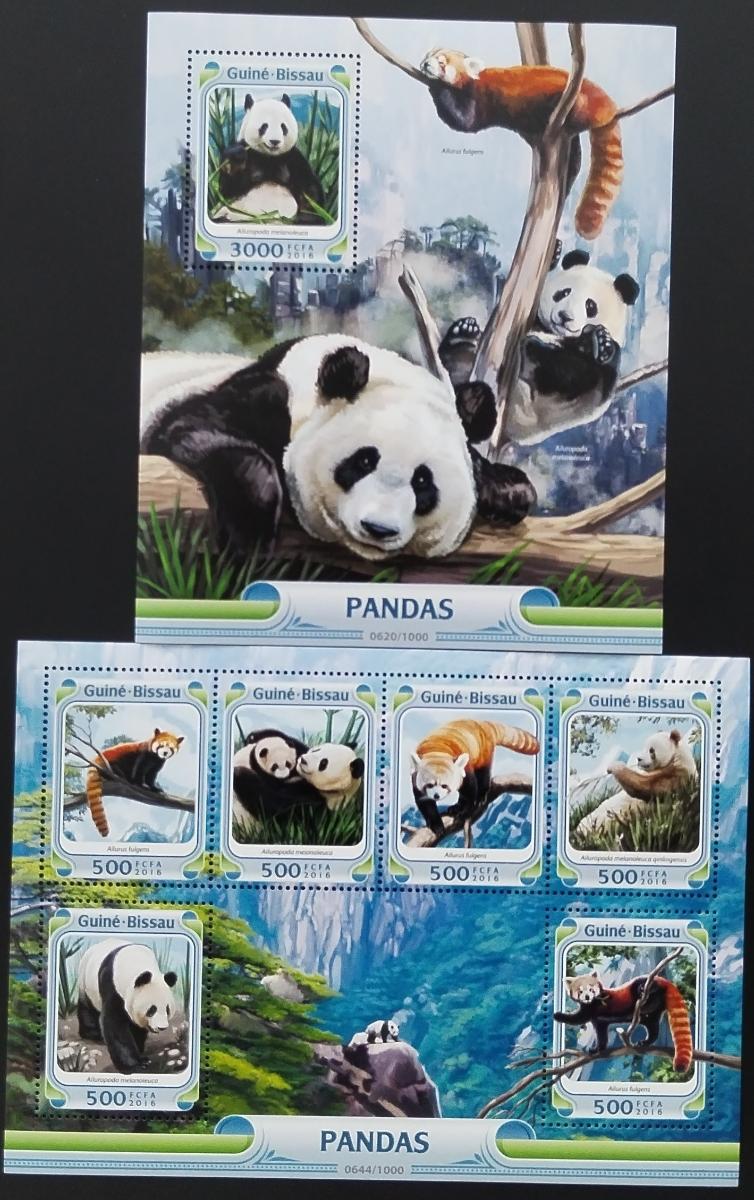 Guinea Bissau 2016 Pandy a jejich druhy, Panda červená a velká