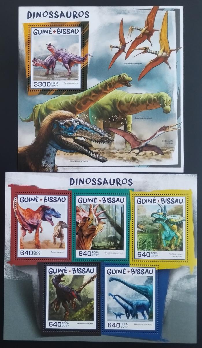 Guinea Bissau 2017 Dinosauři a pravěká fauna, Pterodaktylové