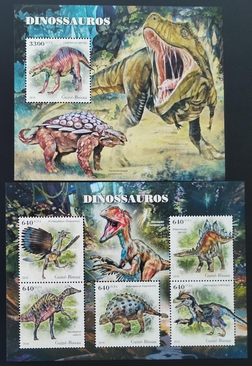 Guinea Bissau 2018 Dinosauři a ještěři pravěku II.