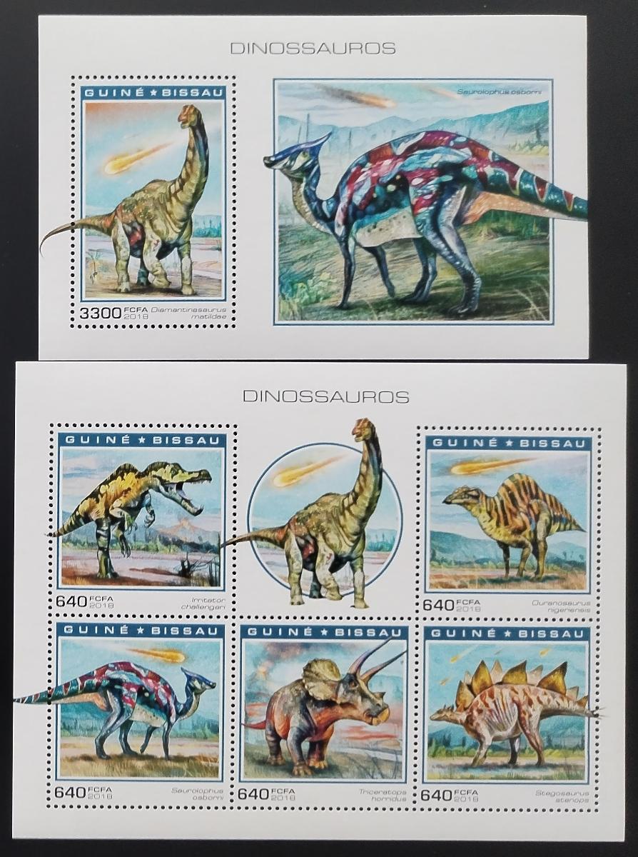 Guinea Bissau 2018 Dinosauři a ještěři pravěku, Meteory
