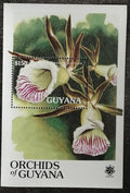 Guyana 1990 Bl.112 10€ Kvetoucí orchideje, Galeandra devoniana