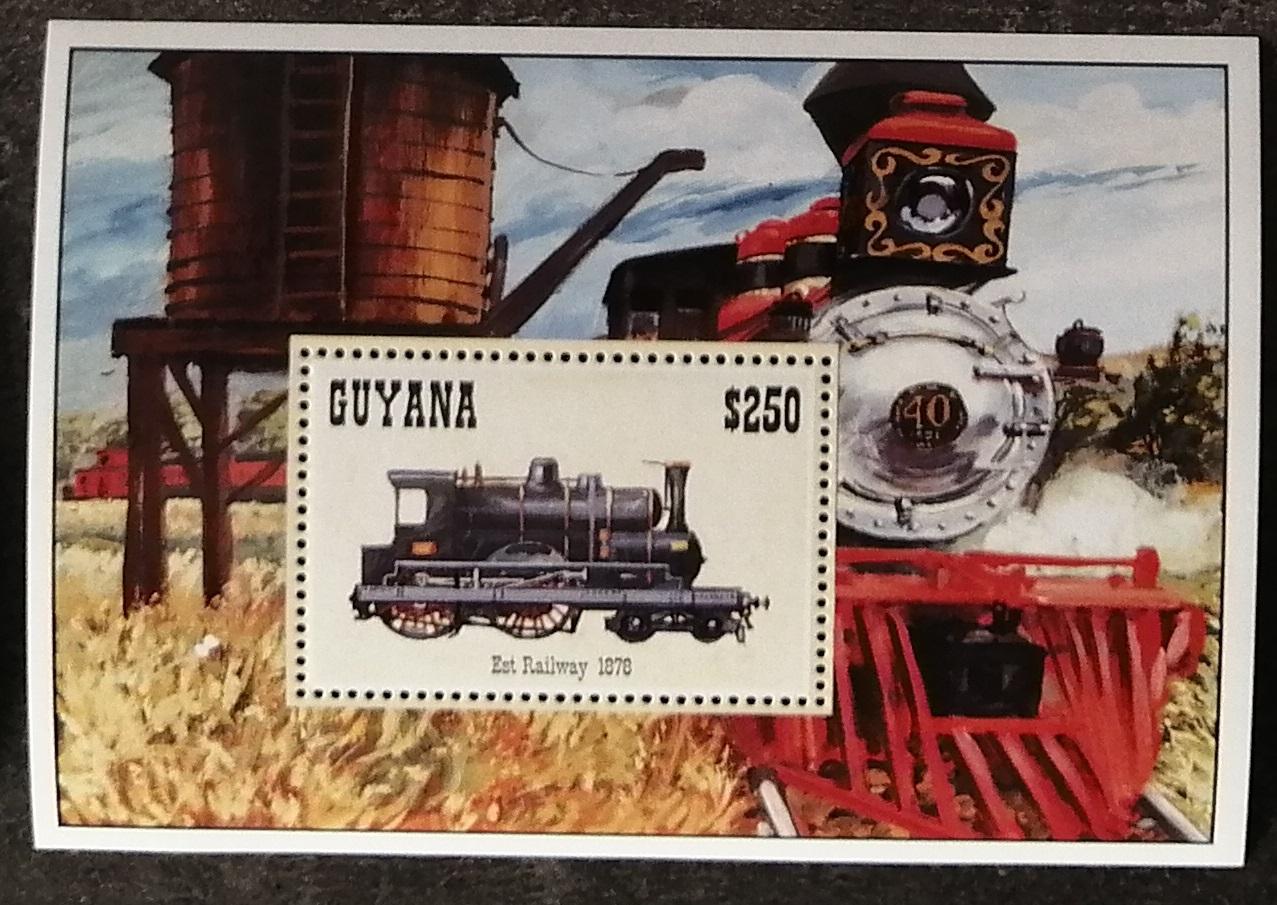 Guyana 1994 Bl.442 5€ Vlaky a lokomotivy světa, parní
